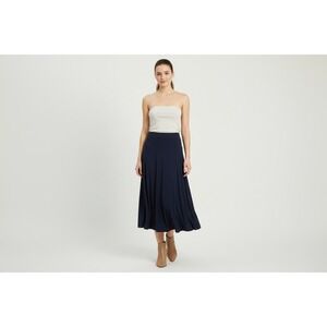 Women Skirt Lock Love Teen Girls Flowy Midi Navy Skirt Size Small